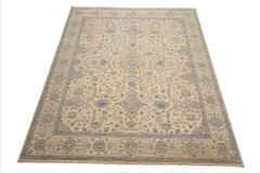 Beige 8x10 Hand Knotted Oriental Area Rug Wool Traditional
