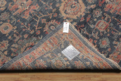 8x10 Slate, Rose, Rust Color Hand Knotted Distressed Wool Traditional Oriental Rug