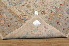 9x12 Beige, Gray, Red Color Hand Knotted Khyber Wool Traditional Oriental Rug
