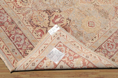 8x10 Gray, Rust, Celadon Color Hand Knotted Distressed Wool Traditional Oriental Rug