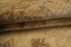 6x9 Beige, Gold, Mint Color Hand Knotted Oushak Wool Traditional Oriental Rug