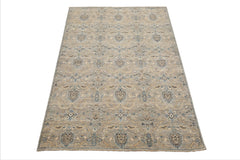 Gray 6x9 Hand Knotted Wool Oriental Area Rug Traditional