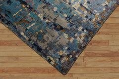 6x9 Turquoise, Lavender, Beige Color Hand Knotted Sherpa Bamboo Silk Modern Oriental Rug