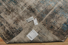 6x9 Beige, Taupe, Blue Color Hand Knotted Sherpa Bamboo Silk Modern Oriental Rug