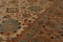 8x10 Beige, Tan, Peach Color Hand Knotted All-Over 100% Wool Traditional Oriental Rug