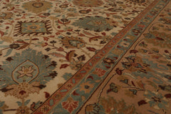 8x10 Beige, Tan, Peach Color Hand Knotted All-Over 100% Wool Traditional Oriental Rug