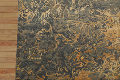 6x9 Gray, Slate, Caramel Color Hand Knotted Sherpa Bamboo Silk & Wool Modern Oriental Rug