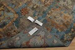 6x9 Brown, Turquoise, Beige Color Hand Knotted Oushak Wool Transitional Oriental Rug