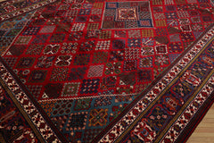 8x12 Red, Navy, Ivory Color Hand Knotted Joshegan Wool Traditional Oriental Rug