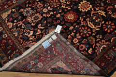 5x11 Midnight Blue, Rust, Ivory Color Hand Knotted Malayer Wool Traditional Oriental Rug