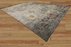6x9 Taupe, Brown, Orange Color Hand Loomed Sherpa Bamboo Silk Traditional Oriental Rug