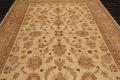 8x10 Beige, Tan, Rust Color Hand Knotted All-Over 100% Wool Traditional Oriental Rug
