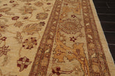 8x10 Beige, Tan, Rust Color Hand Knotted All-Over 100% Wool Traditional Oriental Rug