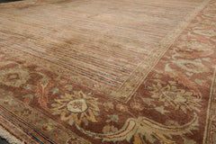 10x13 Beige, Tan, Brown Color Hand Knotted Peshawar Wool Transitional Oriental Rug