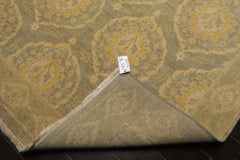 6x9 Celadon, Mint, Gold Color Hand Knotted Tibetan Wool Transitional Oriental Rug