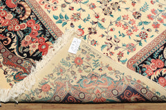 8x10 Ivory, Black, Turquoise Color Hand Knotted Pak Persian New Zealand Wool Traditional Oriental Rug