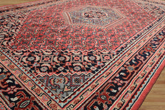 6x9 Rose, Charcoal, Aqua Color Hand Knotted Indo Persian Wool Traditional Oriental Rug