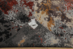 6x9 Ivory, Graphite, Rust Color Hand Knotted Sherpa Wool & Bamboo Silk Modern Oriental Rug