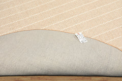 Round Tan, Ivory, Color Hand Woven Flatweave Wool Modern & Contemporary Oriental Rug