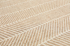 Round Tan, Ivory, Color Hand Woven Flatweave Wool Modern & Contemporary Oriental Rug