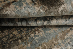 6x9 Taupe, Aqua, Brown Color Hand Loomed Sherpa Bamboo Silk Modern Oriental Rug