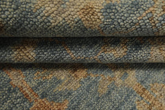 6x9 Aqua, Beige, Tan Color Hand Knotted Oushak Wool Traditional Oriental Rug