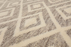 5x7 Ivory, Brown, Color Hand Knotted All-Over 100% Wool Modern Oriental Rug