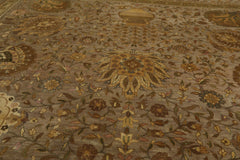8x10 Taupe, Sage, Beige Color Hand Knotted All-Over 100% Wool Traditional Oriental Rug