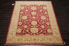 8x10 Rusty Red, Camel, Gold Color Hand Knotted All-Over 100% Wool Traditional Oriental Rug