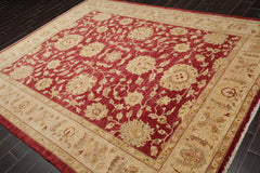 8x10 Rusty Red, Camel, Gold Color Hand Knotted All-Over 100% Wool Traditional Oriental Rug