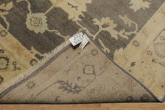 6x9 Taupe, Ivory, Gray Color Hand Knotted Oushak Wool Traditional Oriental Rug