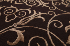 6x9 Chocolate, Tan, Color Hand Knotted Tibetan New Zealand Wool Transitional Oriental Rug