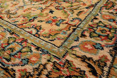 4x6 Beige, Lime, Burnt Orange Color Hand Knotted Indo Oushak Wool Arts & Crafts Oriental Rug