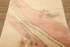 4x6 Beige, Blush, Blue Color Hand Knotted French Aubusson Savonerrie Wool Traditional Oriental Rug