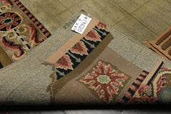 6x9 Mint, Brown, Rose Color Hand Knotted Tibetan New Zealand Wool Traditional Oriental Rug