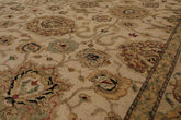9x12 Beige, Taupe, Mustard Color Hand Knotted All-Over 100% Wool Traditional Oriental Rug