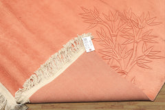 4x6 Blush, , Color Hand Knotted Solid Wool Modern & Contemporary Oriental Rug