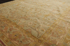 6x8 Mint, Gold, Taupe Color Hand Knotted Oushak Wool Traditional Oriental Rug