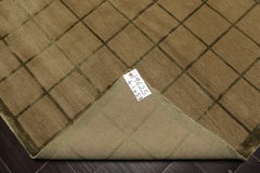 4x6 Moss, Green, Color Hand Knotted Tibetan Wool & Silk Transitional Oriental Rug