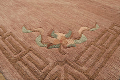 4x6 Taupe, Brown, Mint Color Hand Knotted Tibetan Wool Traditional Oriental Rug