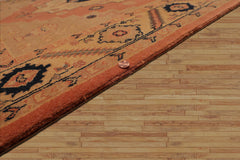 Hand-Knotted 4'4''x6'4'' Apricot Wool Serapi Rug from Romania