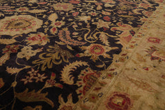 8x10 Charcoal, Olive, Beige Color Hand Knotted All-Over 100% Wool Traditional Oriental Rug