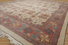 8x10 Ivory, Rose, Taupe Color Hand Knotted Jahan Wool Traditional Oriental Rug