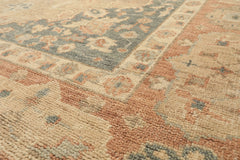 9x12 Beige, Tan, Blush Color Hand Knotted Oushak Wool Arts & Crafts Oriental Rug