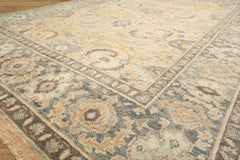 9x12 Mocha, Slate, Brown Color Hand Knotted Oushak Wool Arts & Crafts Oriental Rug