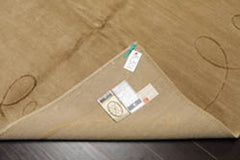 6x9 Moss, Gold, Color Hand Knotted All-Over Wool & Silk Modern Oriental Rug