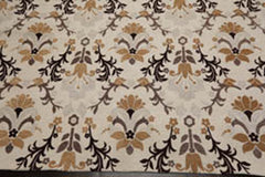 8x10 Beige, Brown, Chocolate Color Hand Knotted Floral 100% Polypropylene Transitional Oriental Rug