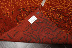 8x10 Terracotta, Gold, Color Hand Knotted All-Over 100% Wool Modern Oriental Rug