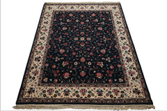 8x10 Teal, Ivory, Pink Color Hand Knotted Pak Persian Wool Traditional Oriental Rug