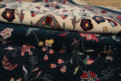 8x10 Teal, Ivory, Pink Color Hand Knotted Pak Persian Wool Traditional Oriental Rug